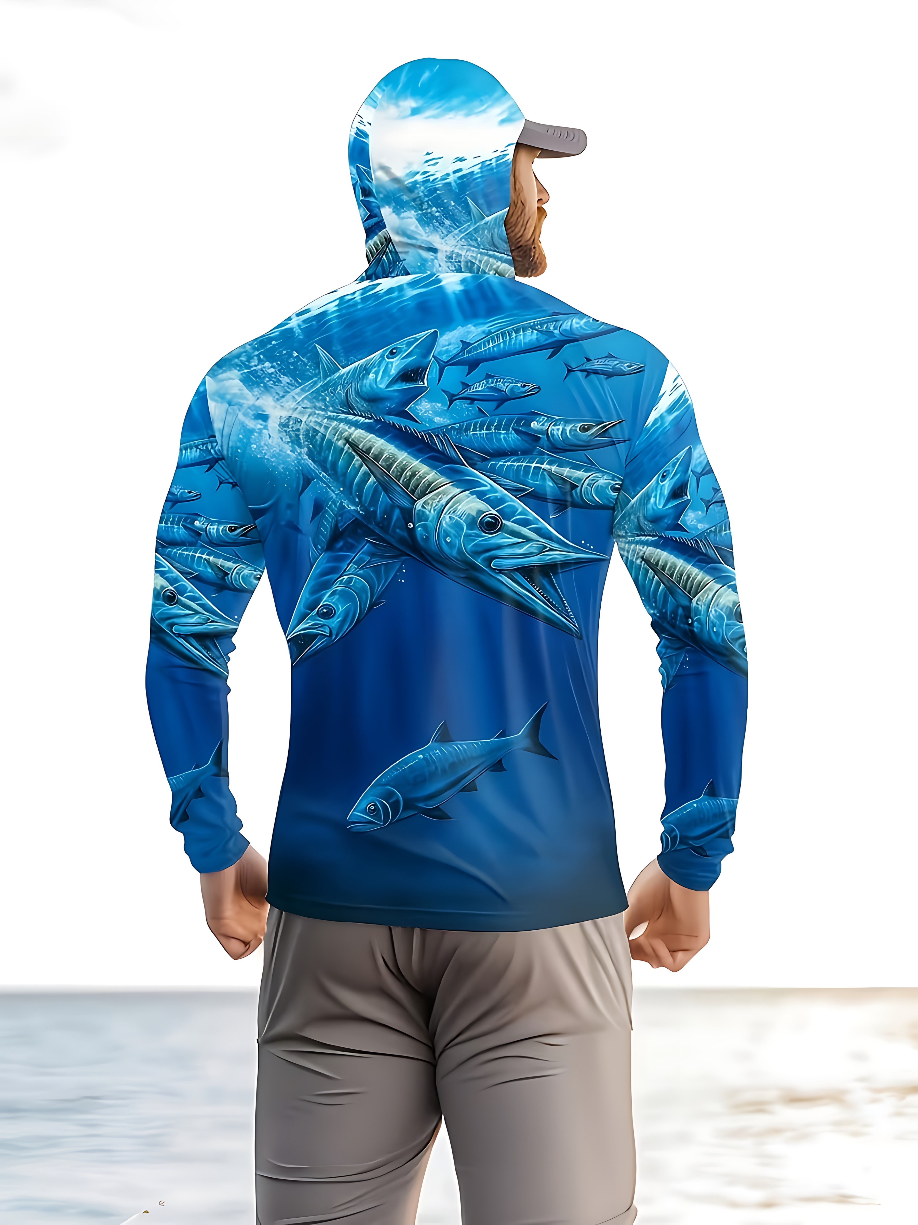 Fishing Shirt Hooded Men Fishi - Fishing Mask Sun Protection recensione e prezzo