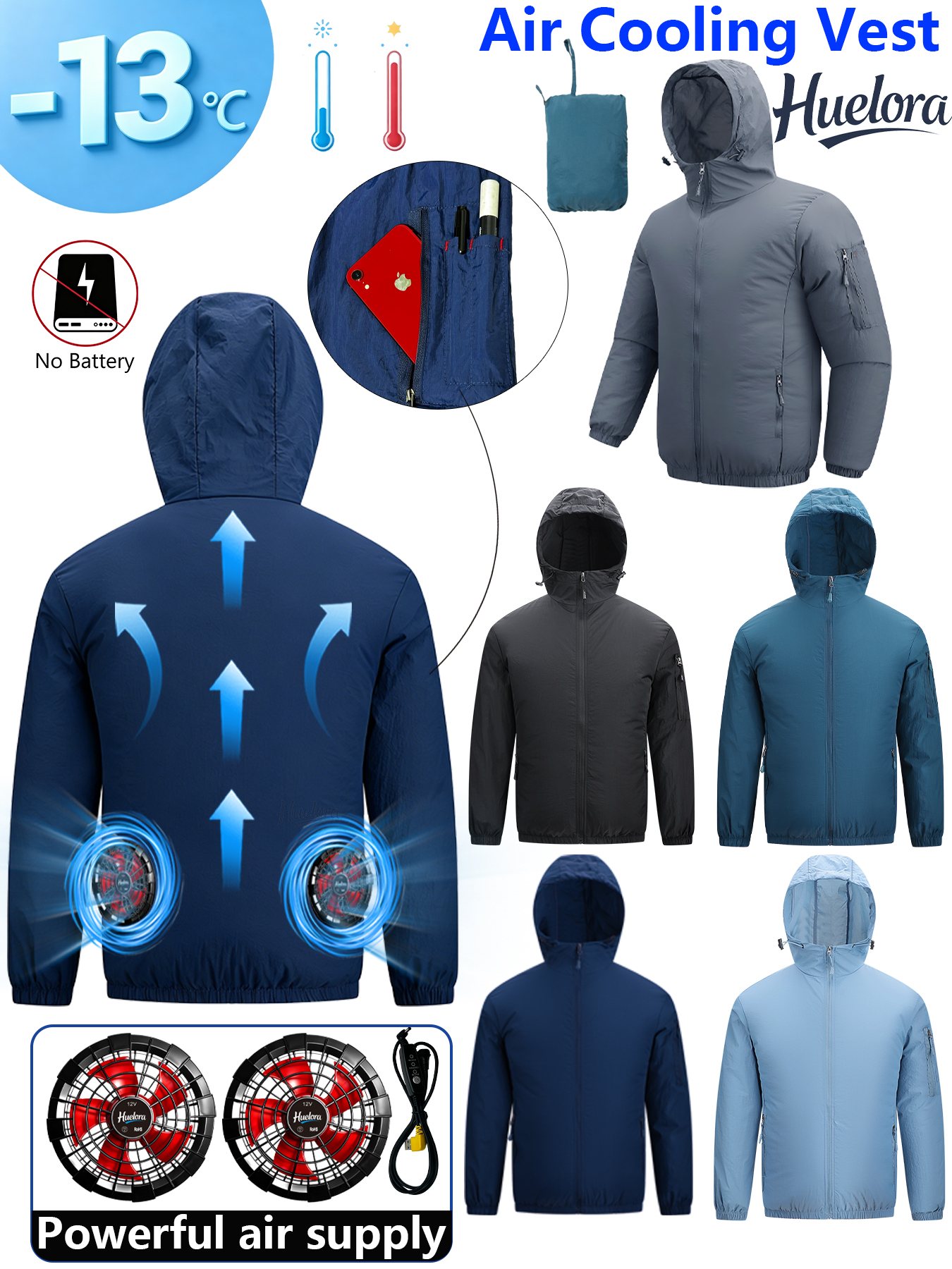 Men's Hooded USB Cooling Jacke - Fishing Hoodie recensione e prezzo