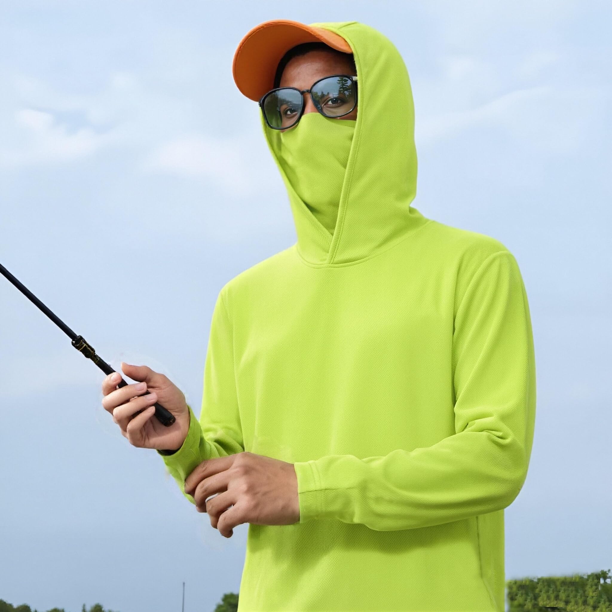 4 Pack Men's Running Hoodie wi - Fishing Mask Sun Protection recensione e prezzo