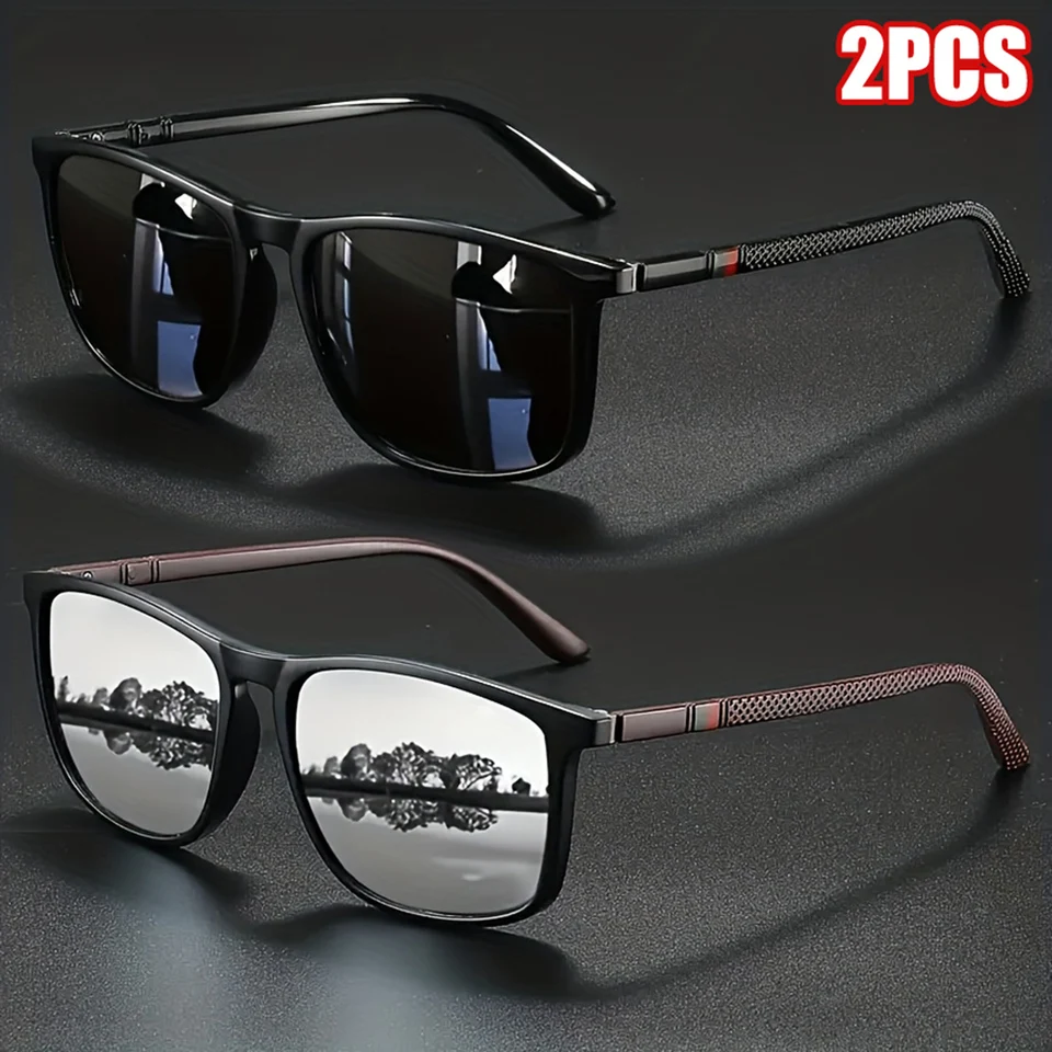 2pcs Luxury Square Vintage Pol - Fishing Sunglasses Polarized recensione e prezzo