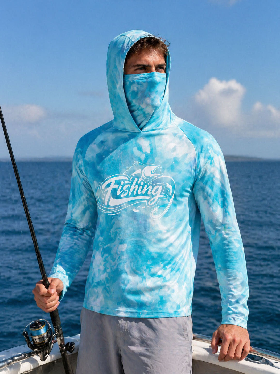 Fishing Shirt Hooded Men Fishi - Fishing Mask Sun Protection recensione e prezzo